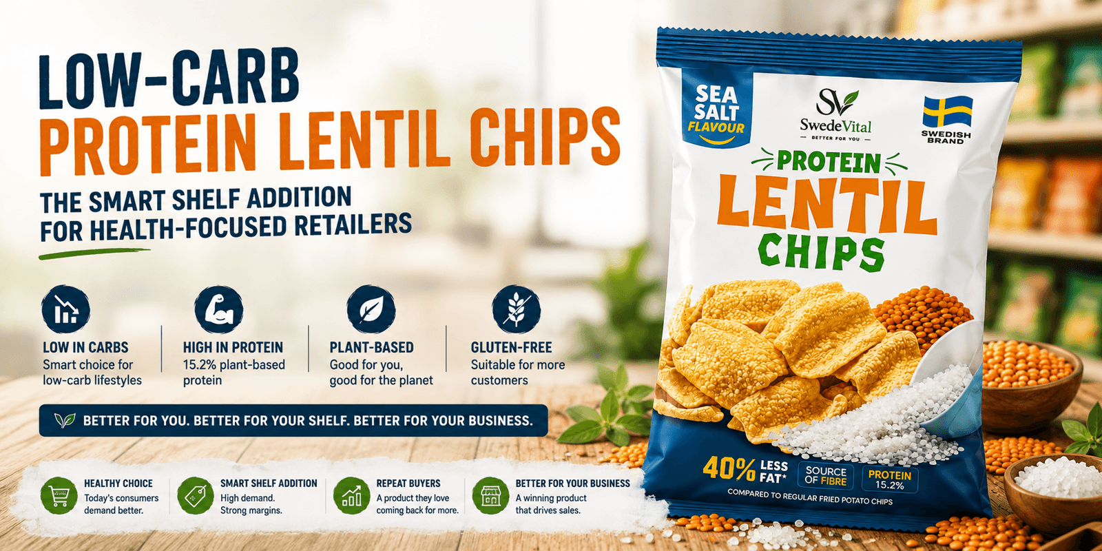 Low‑Carb Protein Lentil Chips: The Smart Shelf Addition for Health‑Focused Retailers